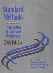 Standard methods for the examination of water and wastewater /  Cover Image