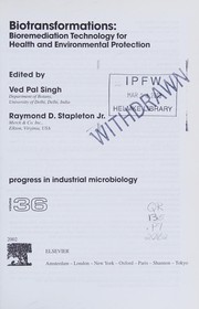 Biotransformations :  bioremediation technology for healt and environmental protection /  Cover Image