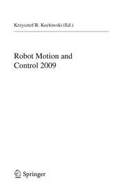 Robot motion and control 2009  Cover Image
