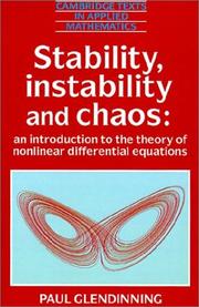 Stability, instability and chaos : an introduction to the theory of nonlinear differential equations  Cover Image
