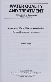 Water quality and treatment : a handbook of community water supplies  Cover Image