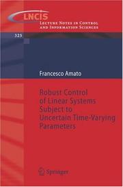 Robust control of linear systems subject to uncertain time-varying parameters  Cover Image